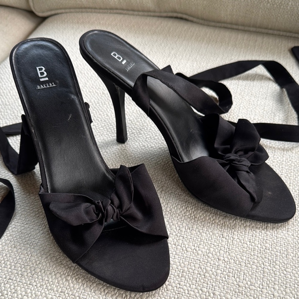 Bakers Black Heels with Bow Detail